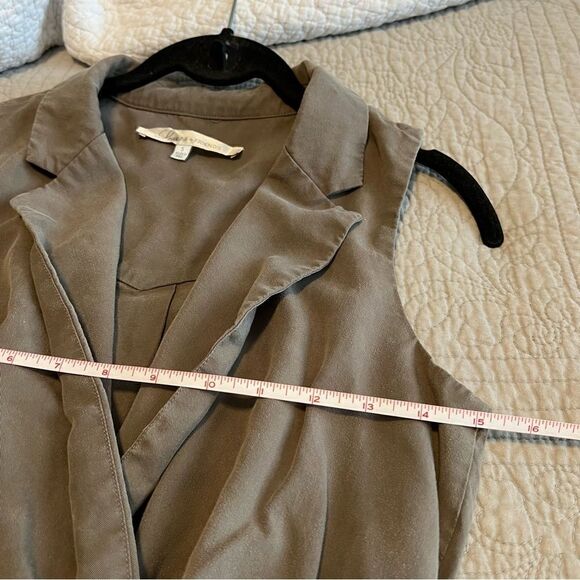 ✨ Lovers + Friends Women’s Olive Green Utility Faux Wrap Collared Dress Small - Picture 12 of 13
